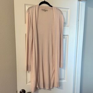 LOFT Light Pink Open Front Cardigan